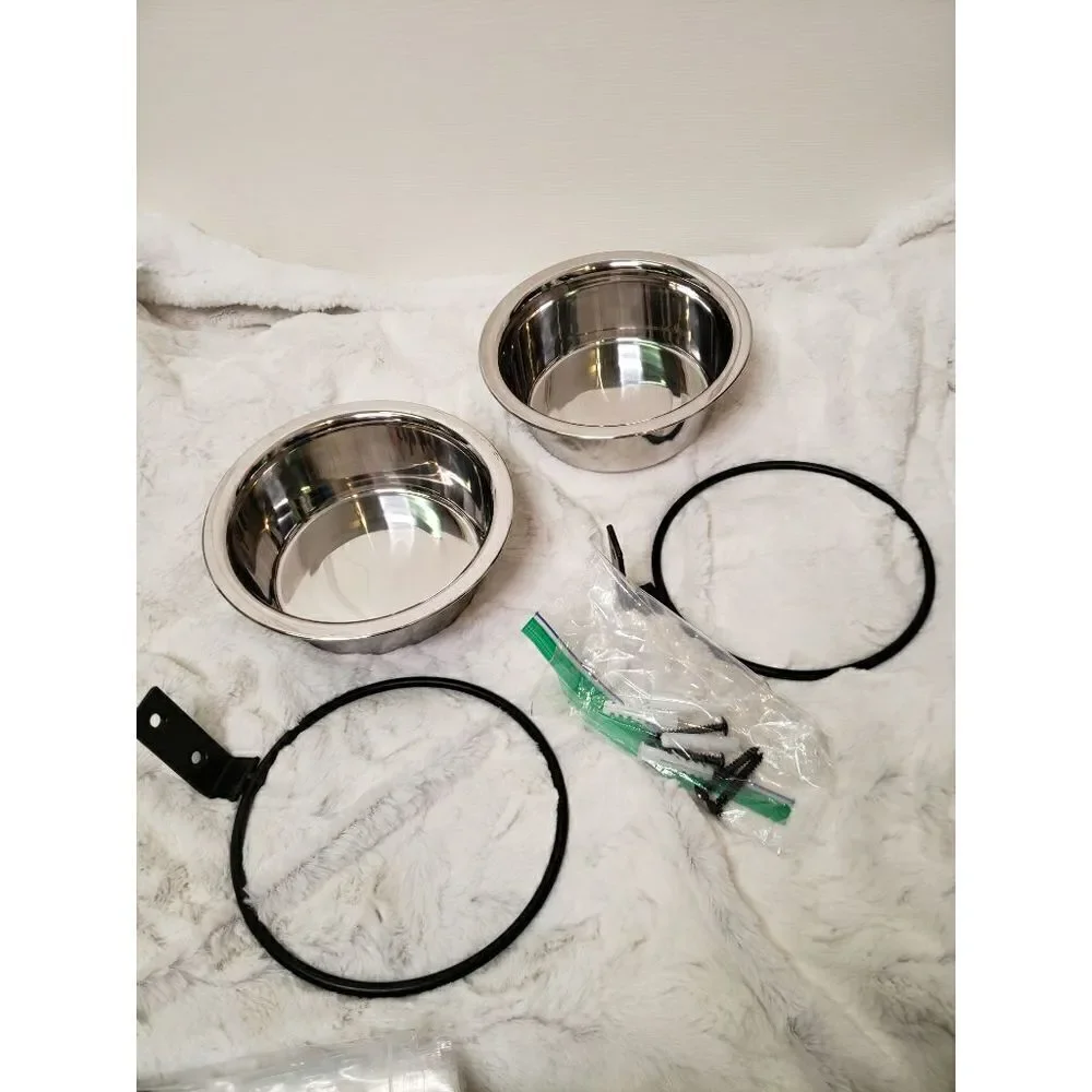 NWOT Wall Mounted Dog Bowls (2)